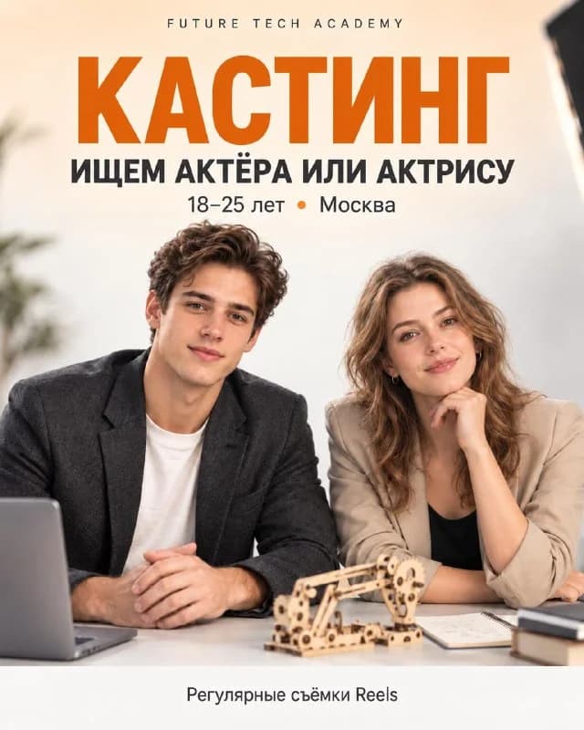 Актёры на роли преподавателей для Reels школы «Future Tech»