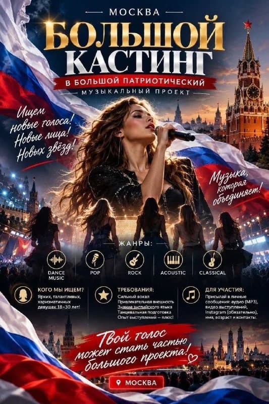 Вокалистки в патриотический музыкальный проект