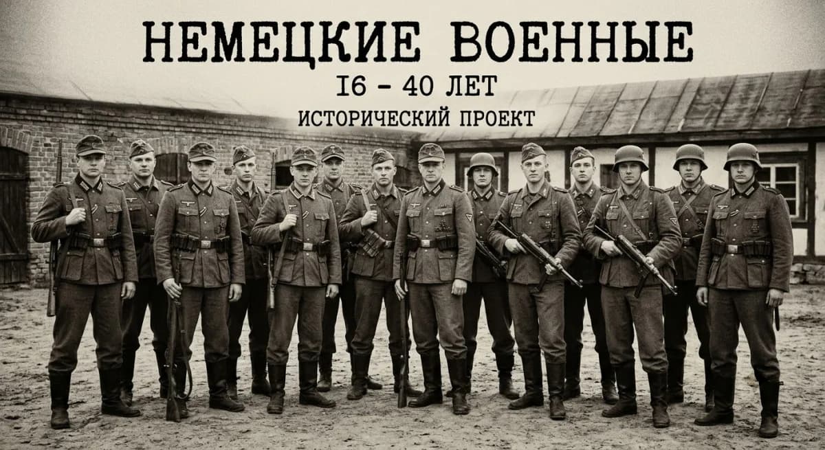 Кастинг актеров на роль немецкие военные для съемки исторического проекта