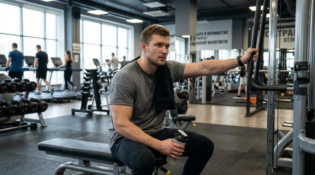 Кастинг актеров на роль качок в фитнес клубе для съемки сериала телеканала ТНТ
